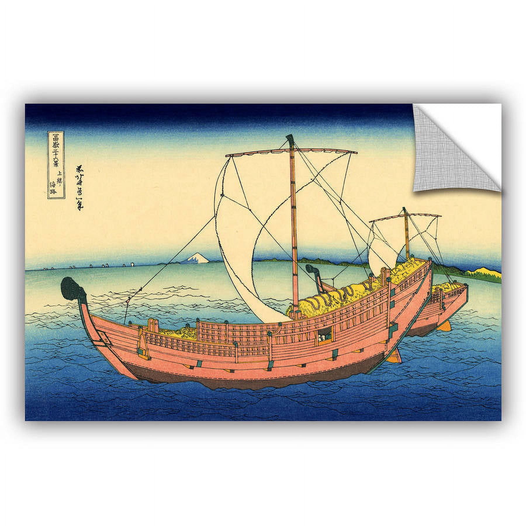 ArtAppealz Katsushika Hokusai "The Kazusa Province Sea Route" Removable Wall Art