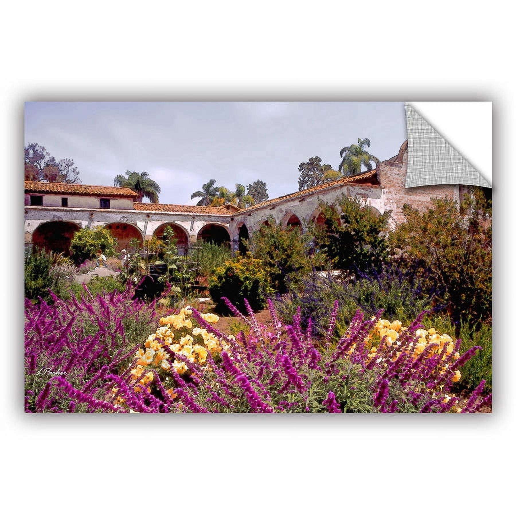 ArtAppealz Linda Parker "Gardens of Mission San Juan Capistrano" Removable Wall Art