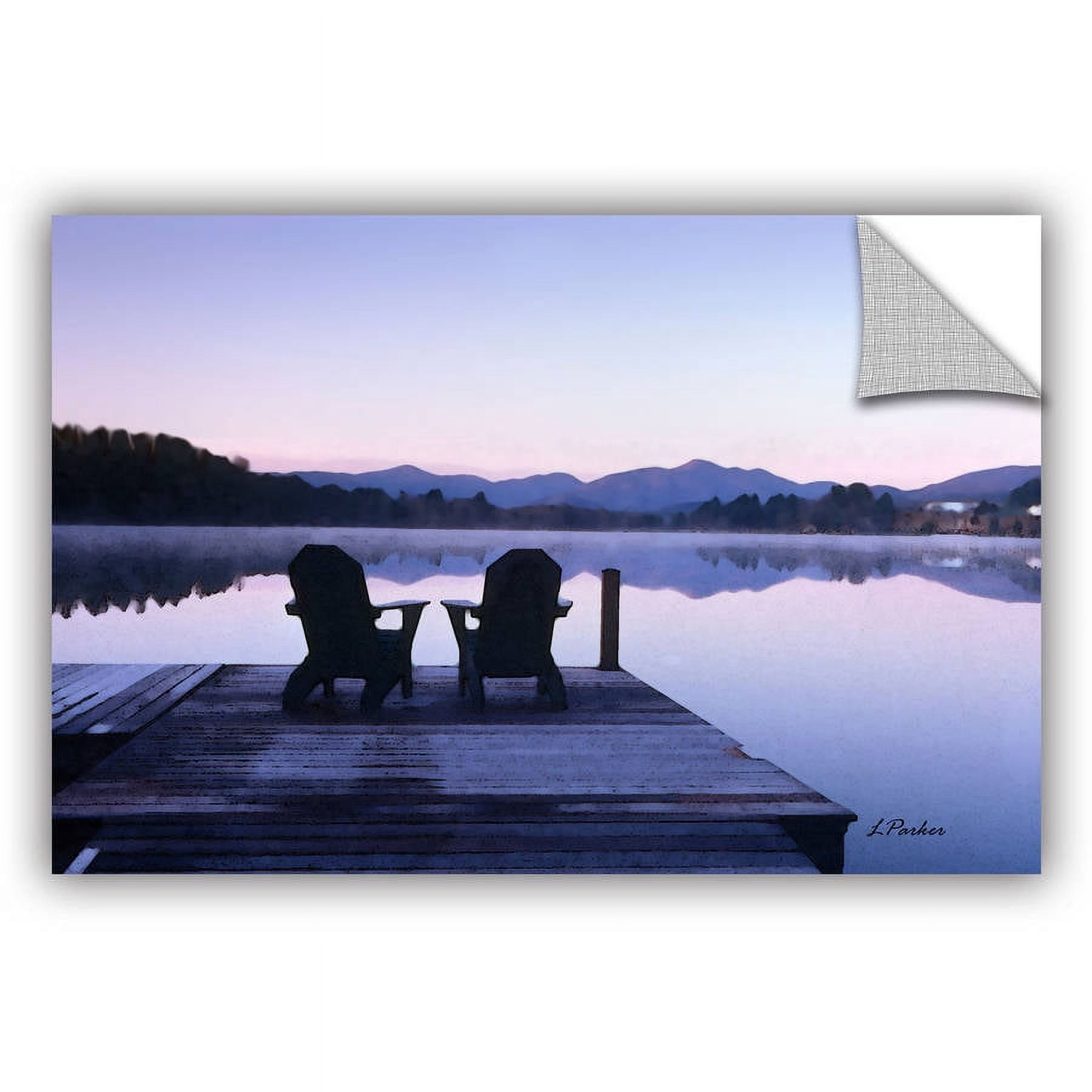 ArtAppealz Linda Parker "Mirror Lake, Lake Placid (Chairs)" Removable Wall Art