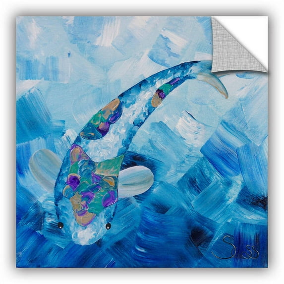 ArtAppealz Shiela Gosselin "Blue Koi" Removable Wall Art
