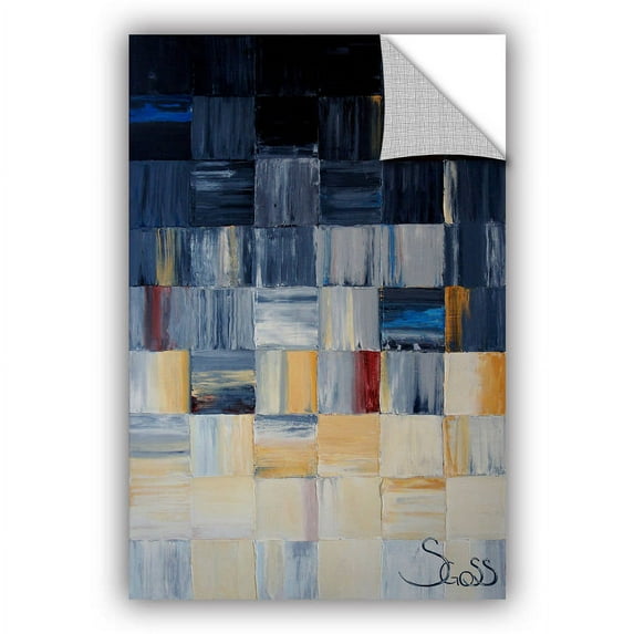 ArtAppealz Shiela Gosselin "Grey Squares" Removable Wall Art