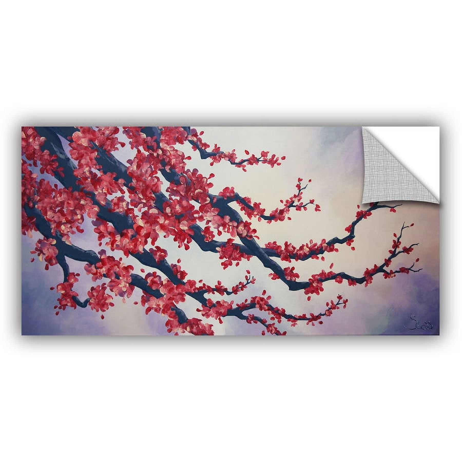 ArtAppealz Shiela Gosselin "Red Cherry Blossom" Removable Wall Art