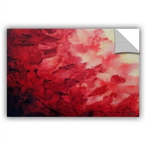 ArtAppealz Shiela Gosselin "Red Watery Abstract" Removable Wall Art