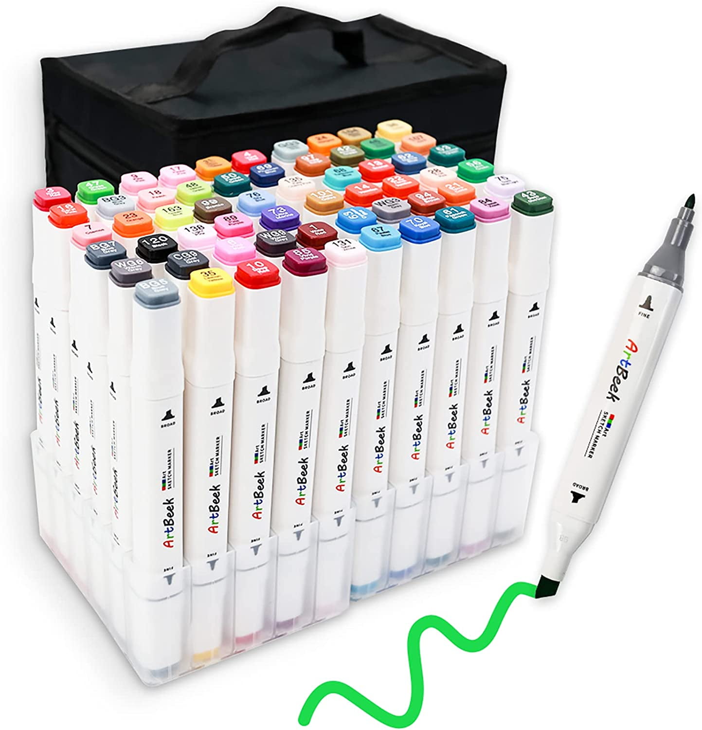 Incraftables Dual Tip Markers Set (24 Colors). Best Fine Tip Markers for  Adult Coloring No Bleed 