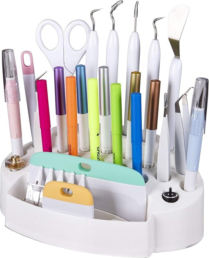 ArtBin 6974AG Desktop Accessory Storage with 24 Slots, [1] Art & Craft Organizer, White