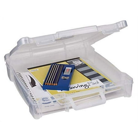 ArtBin Essentials Storage Box with Handle- 12 by 12-Inch Art Craft Storage Container, Clear, 6913AB
