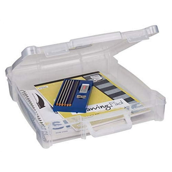 ArtBin Essentials Storage Box with Handle- 12 by 12-Inch Art Craft Storage Container, Clear, 6913AB