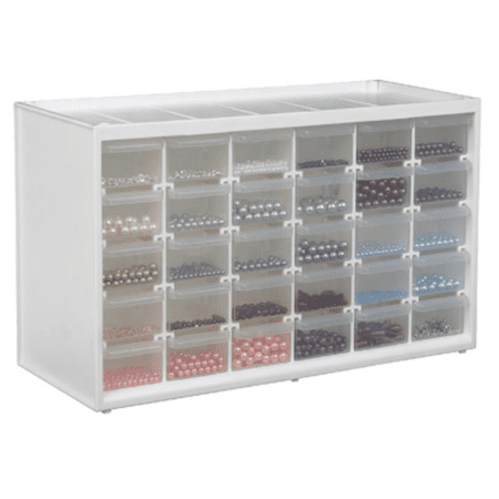 ArtBin, Store-In-Drawer Cabinet, 30 Compartment Drawers, White, Arts and Crafts Storage Case, 1 Piece, 6830PC