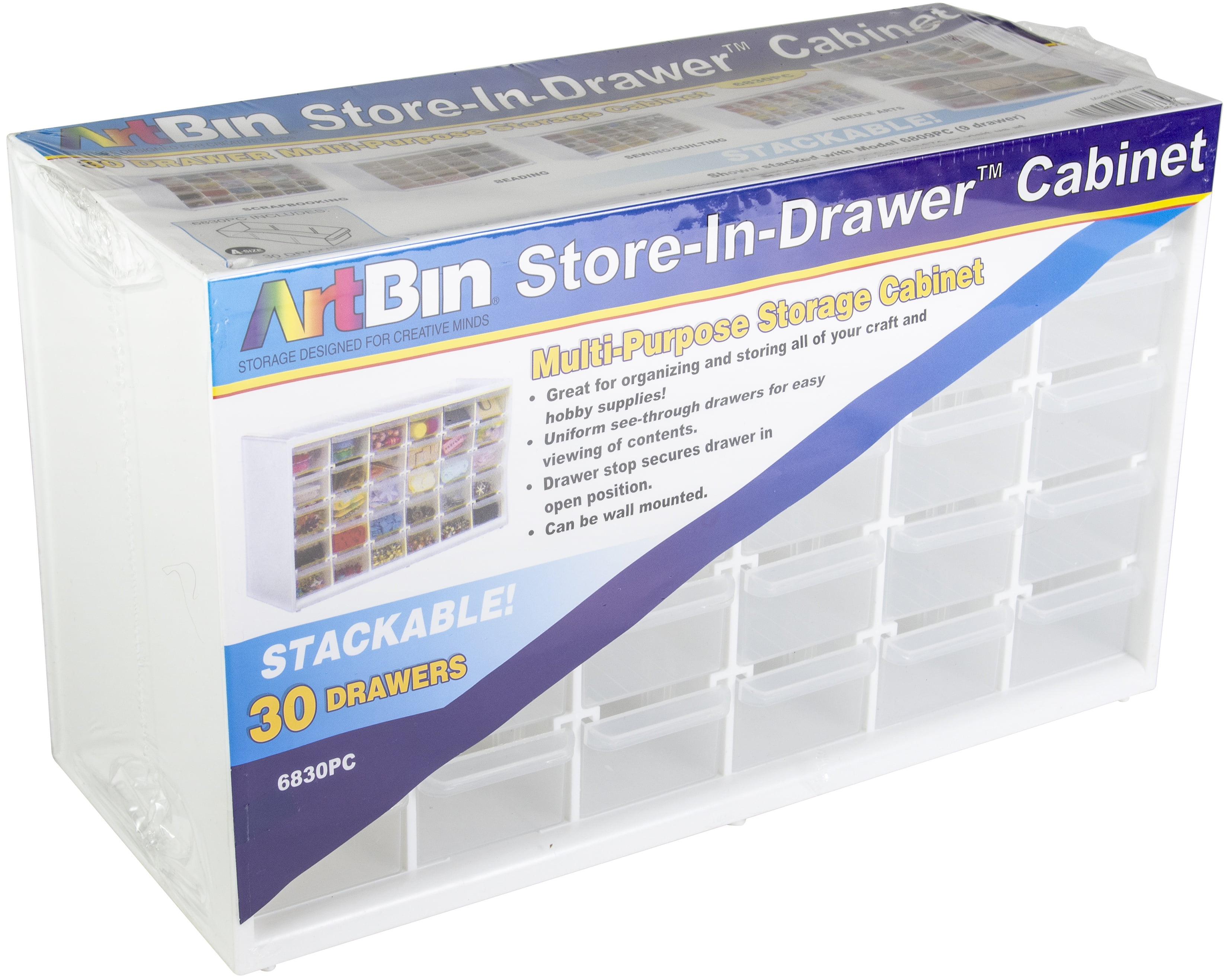 ArtBin, Store-In-Drawer Cabinet, 30 Compartment Drawers, White, Arts and  Crafts Storage Case, 1 Piece, 6830PC 