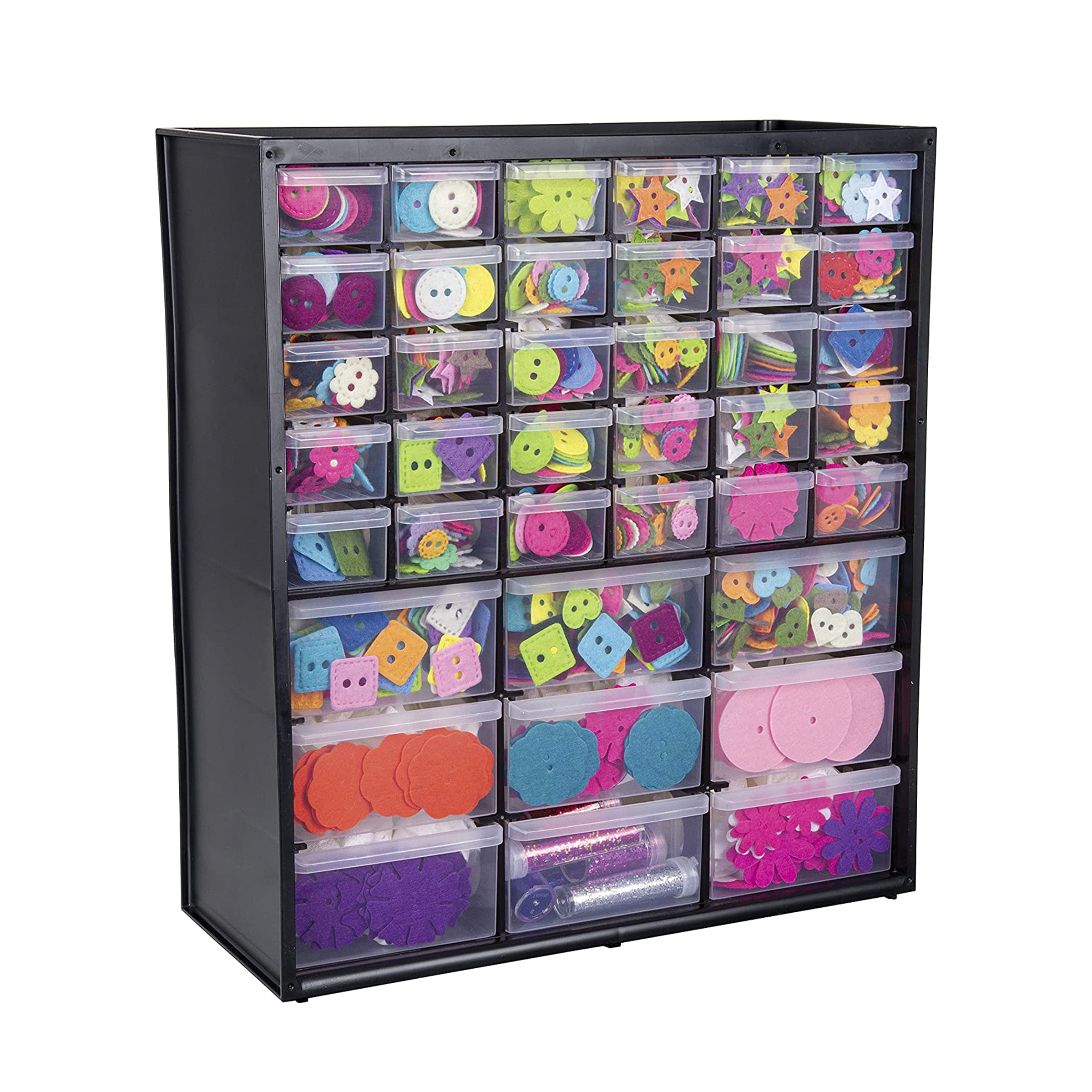 Black Plastic 39-Drawer Craft Storage Cabinet