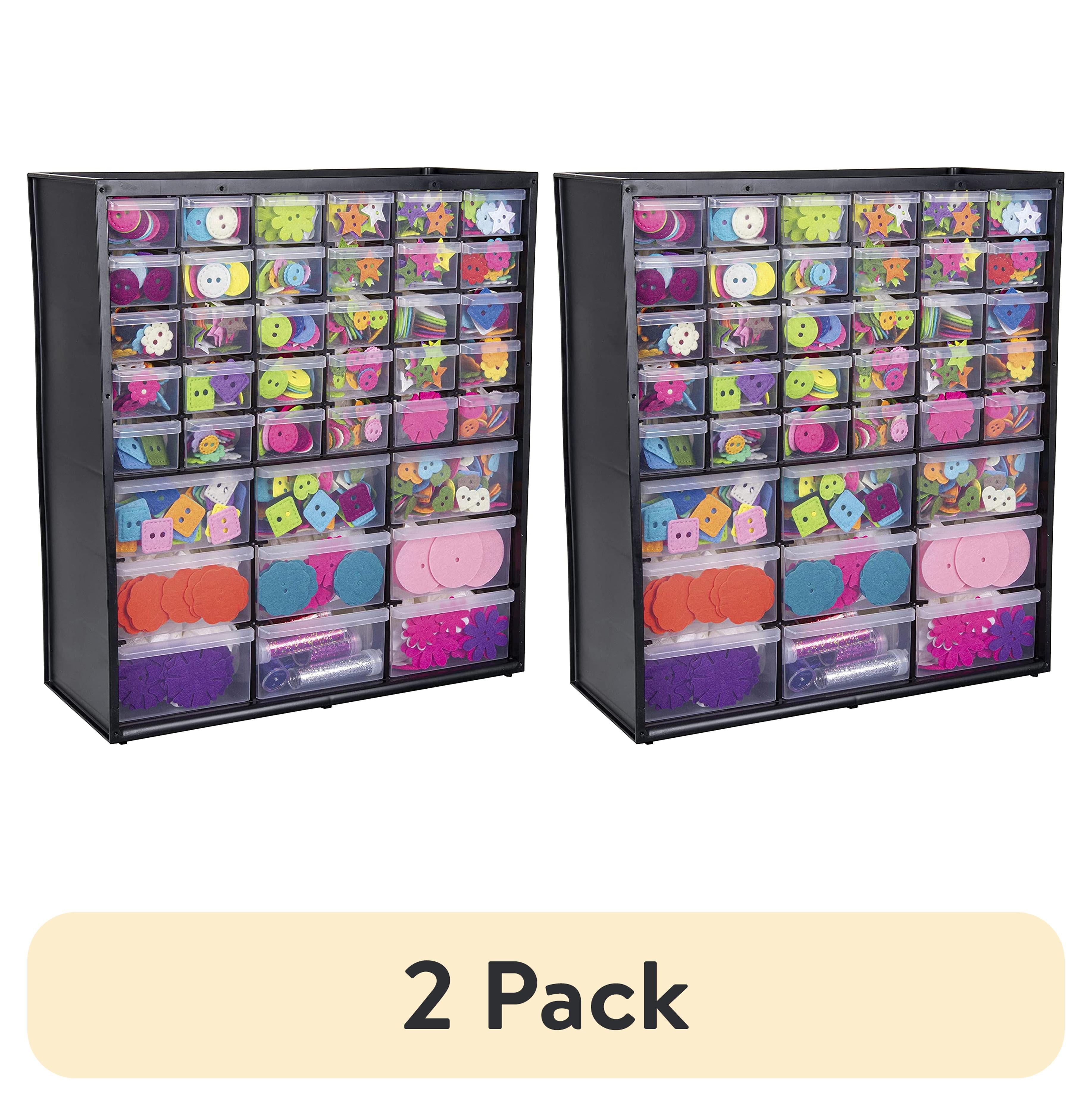 Black Plastic 39-Drawer Craft Storage Cabinet