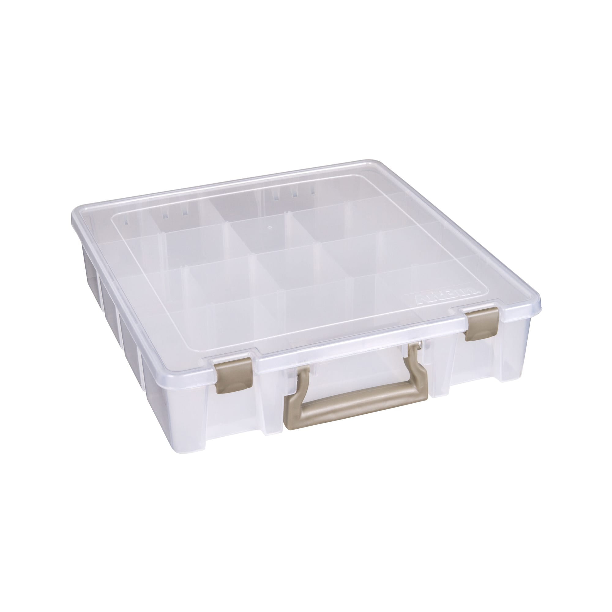 MyGift Clear Plastic 2-Tier Trays Craft Supply Storage Box 