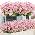 thumbnail image 1 of ArtBloom 20 Bundles Outdoor Artificial Flowers UV Resistant No Fade Fake Violet Flowers for Indoor Outside Hanging Plants Garden Patio Porch Window Box Home Wedding Farmhouse Decor (Pink) C108, 1 of 3