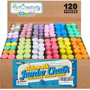ArtCreativity Jumbo Washable Sidewalk Chalk Multipack with 120 Pack Red Chalk, 120 Count Box