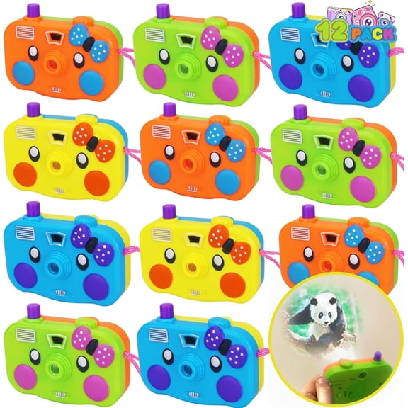 ArtCreativity Kids Camera Toy with Wild Animals Character Group 12 Slide Viewfinder, Battery Operated Projector, Party Favor for Toddlers