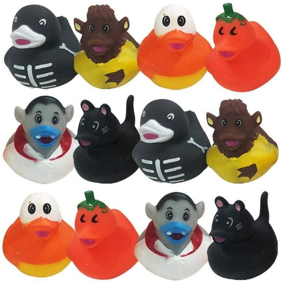 ArtCreativity Halloween Rubber Duckies Set of 12, 2.5" Mini Ducks, Party Favors, Tricks-or-Treat Goodies for Toddlers & Kids Ages 3+