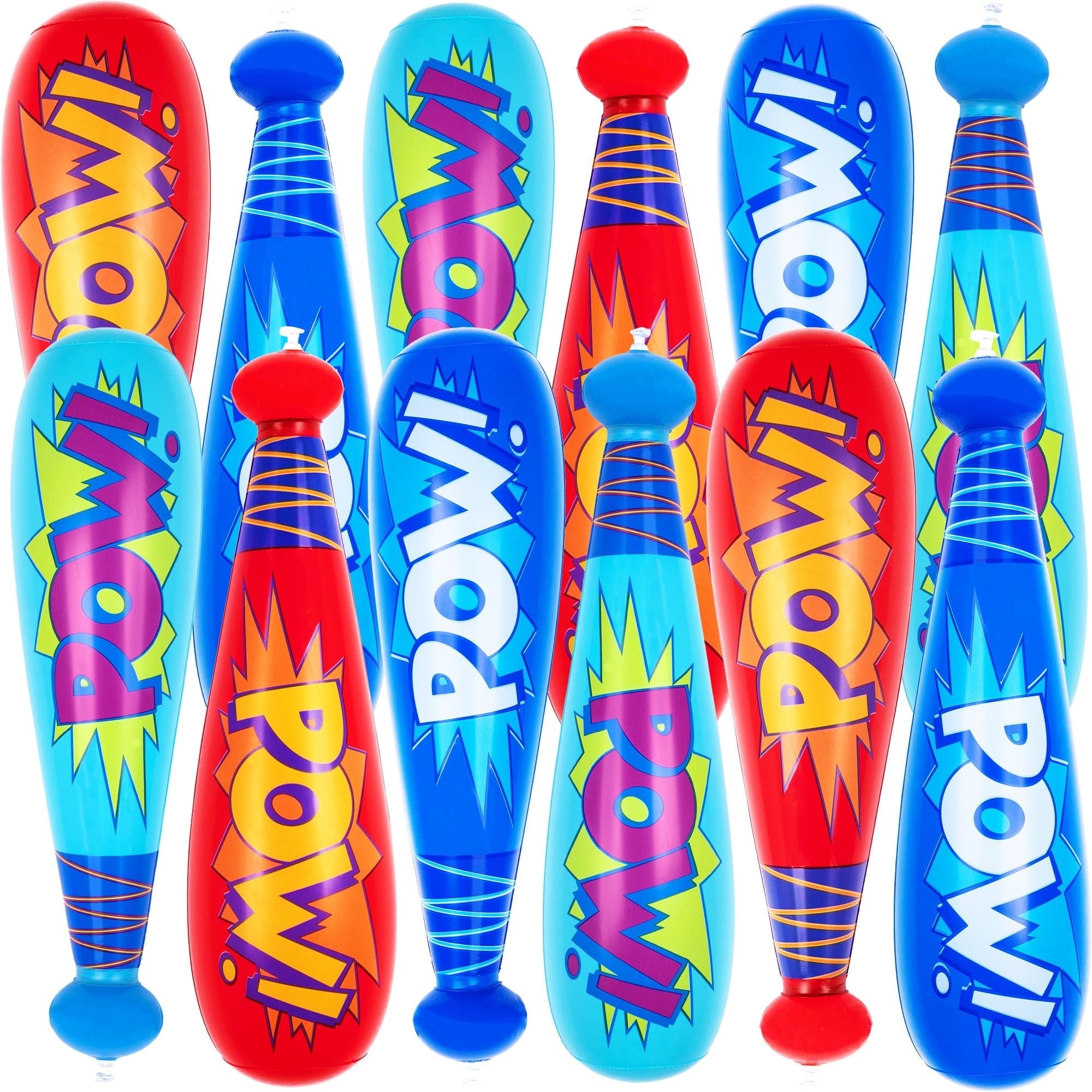 ArtCreativity 12-Pack Inflatable POW! Baseball Bats 20 Party Favors, Goodie Bag Stuffers & Carnival Toys
