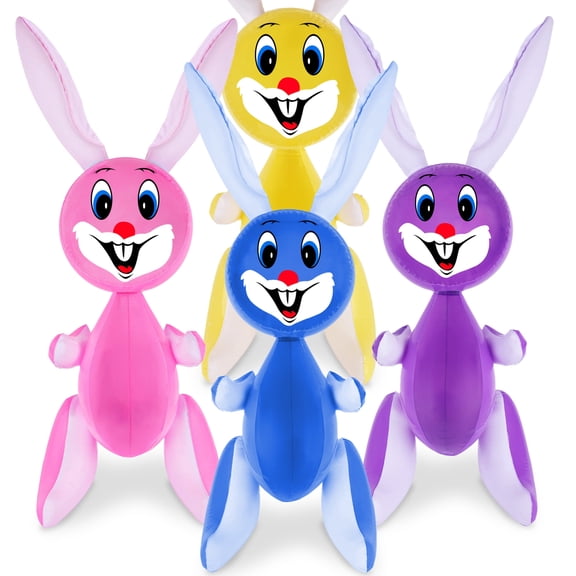 ArtCreativity 36-inch Inflatable Easter Bunny, Indoor & Outdoor Decorations, 4 Color Options, Blow-Up Yard Decor for Egg Hunts & Easter Party Favors