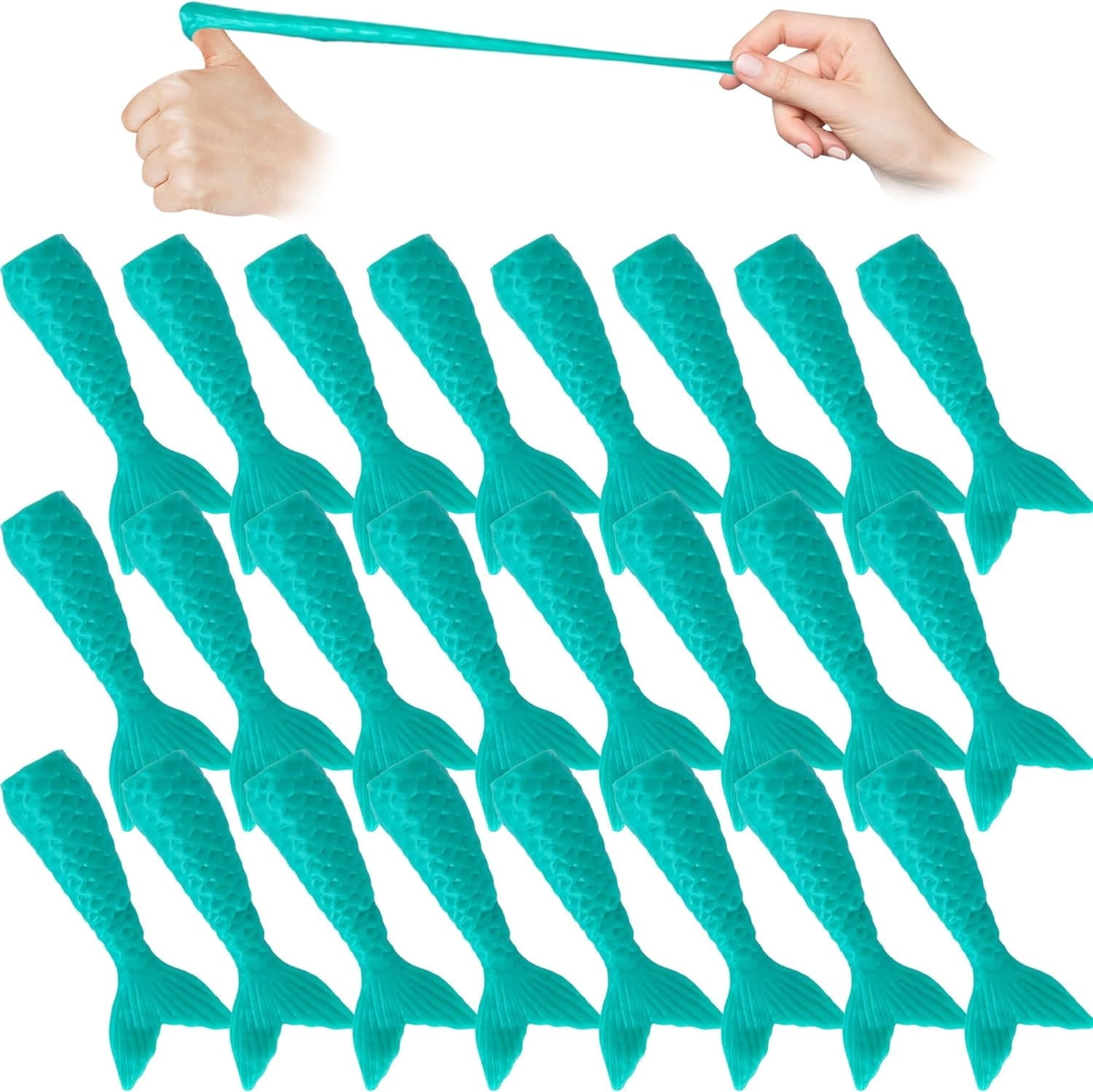 ArtCreativity 24PCS Mermaid Tail Slingshots Fun Finger Toys for Kids Mermaid Party Favors & Easter Basket Stuffers