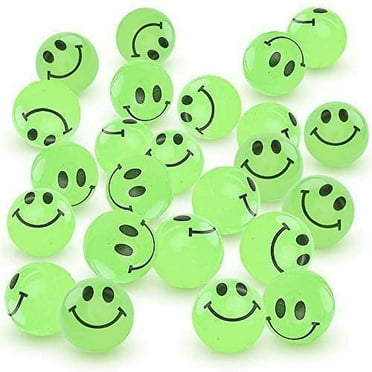 ArtCreativity 36-Set High Bouncy Glow-in-the-Dark Smiley Face Rubber Balls – Safe & Durable Party Favors for Kids