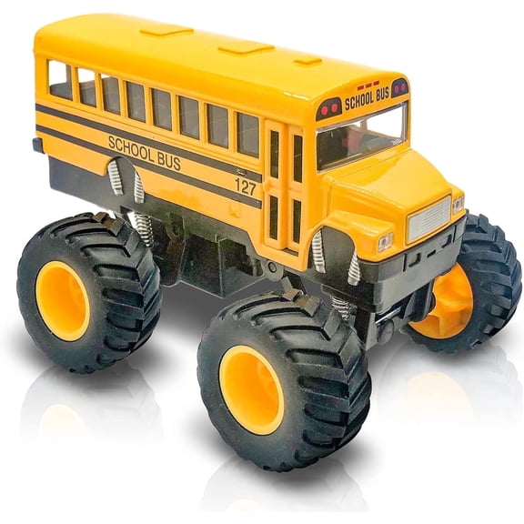 ArtCreativity 5" Pull-Back Monster School Bus – Die-Cast Monster Truck School Bus Toy for Kids Ages 3+