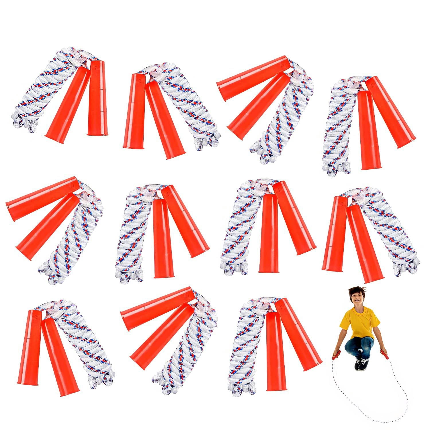 Activity Ropes Iquitos ArtCreativity 84 Inch Nylon Ropes for Kids - Pack of 12 - Durable Jump ...
