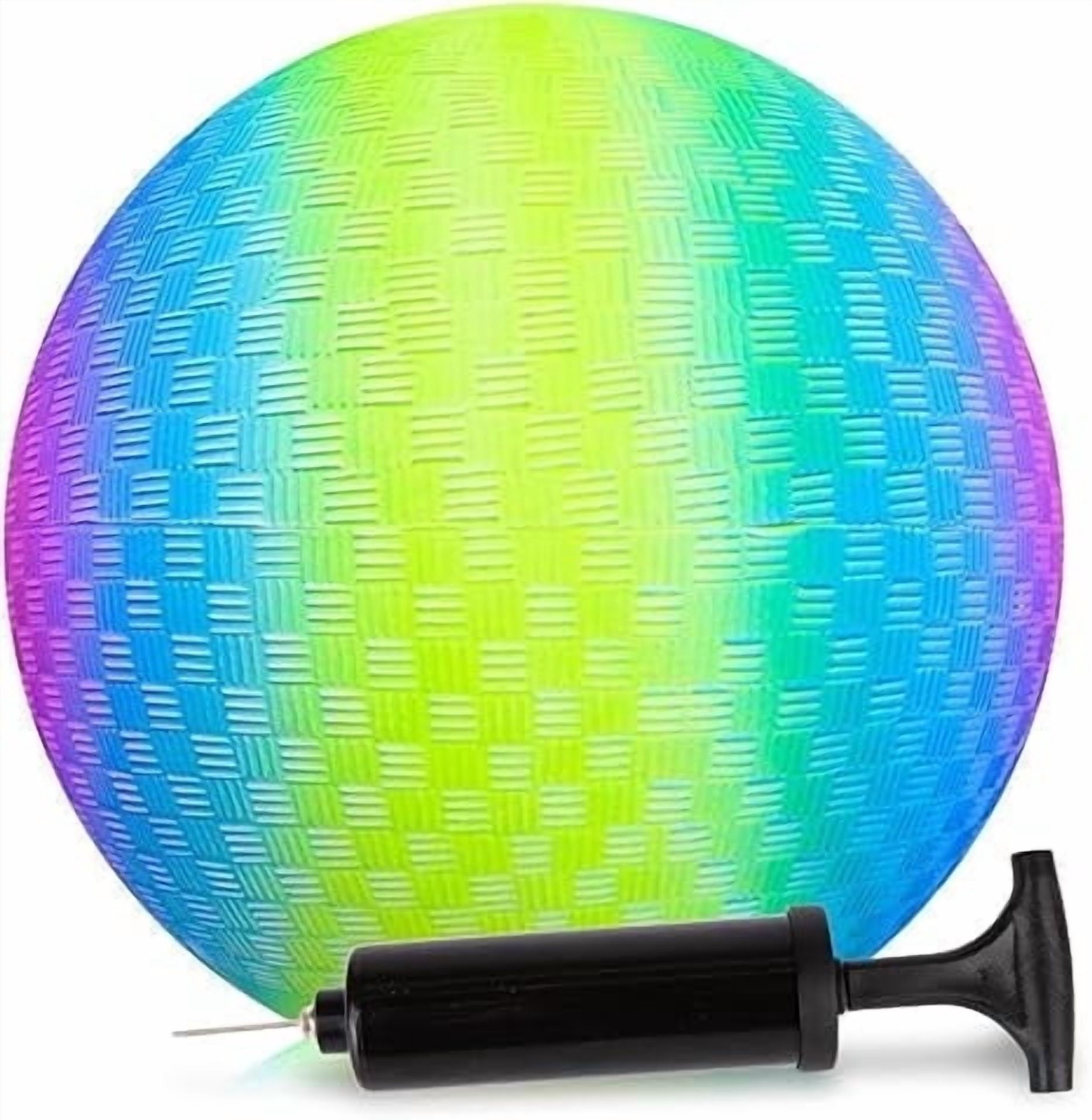 ArtCreativity 9" Rainbow Kickball, Durable Outdoor Playground Ball for Kids Ages 5+, Multicolor