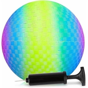ArtCreativity 9" Rainbow Kickball, Durable Outdoor Playground Ball for Kids Ages 5+, Multicolor