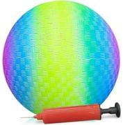ArtCreativity 9-Inch Rainbow Rubber Kickball for Outdoor Play