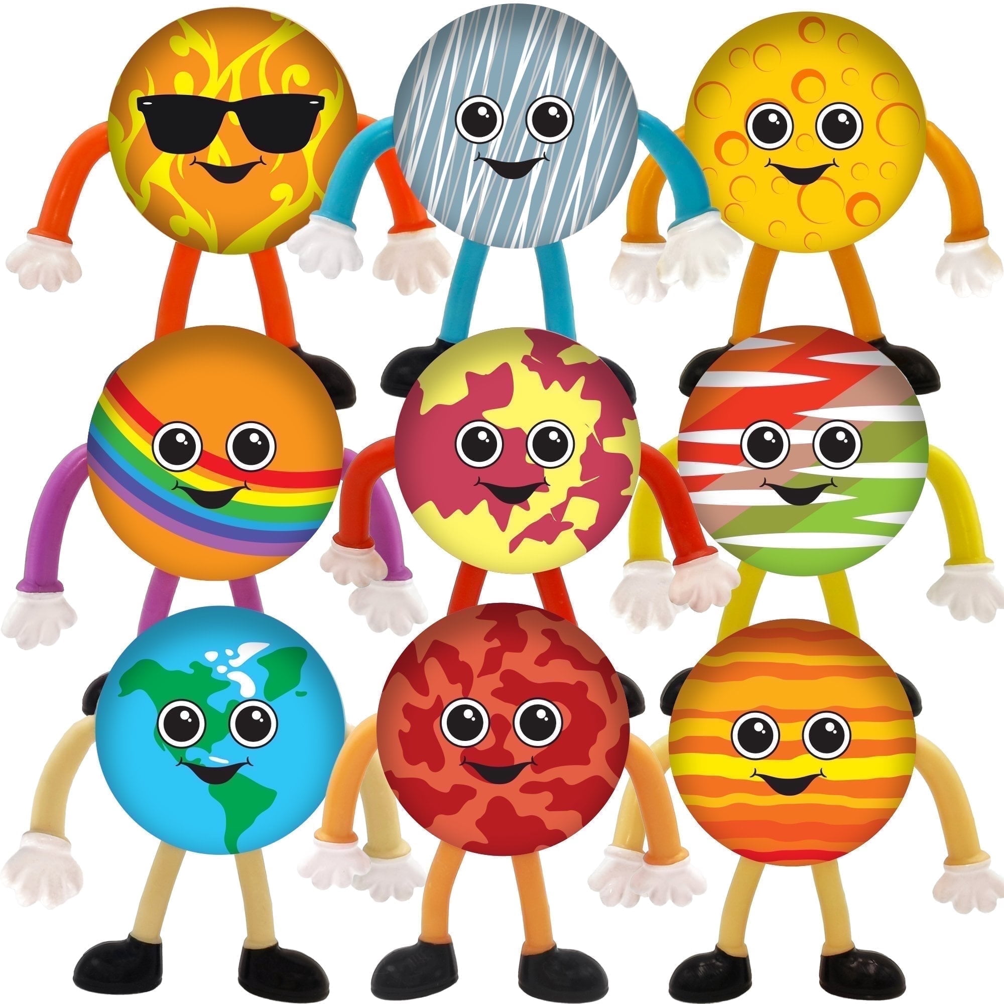 ArtCreativity Bendable Solar System Planet Figurines Educational Space Toys 9-Piece 2.75-inch