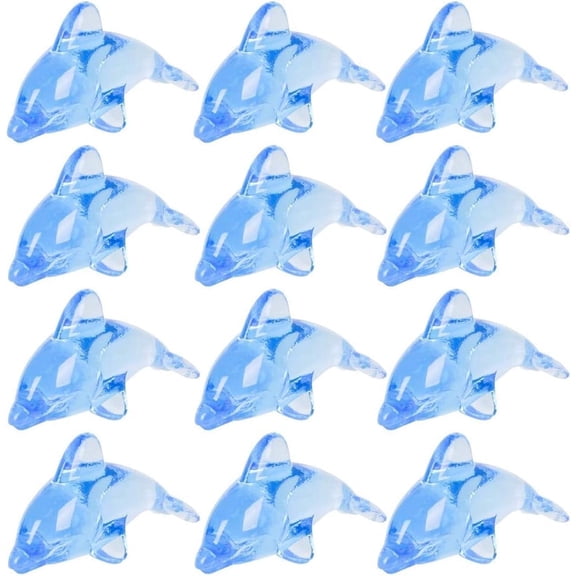 ArtCreativity Acrylic Dolphin Cake & Cupcake Toppers Set, Iridescent, Ocean Theme, Party Picks for Kids & Adults