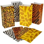 ArtCreativity Safari Party Favor Bags – 12-pack Animal Print Goody Bags with 4 Designs for Kids’ Birthday, Jungle Theme, Treats & Toys