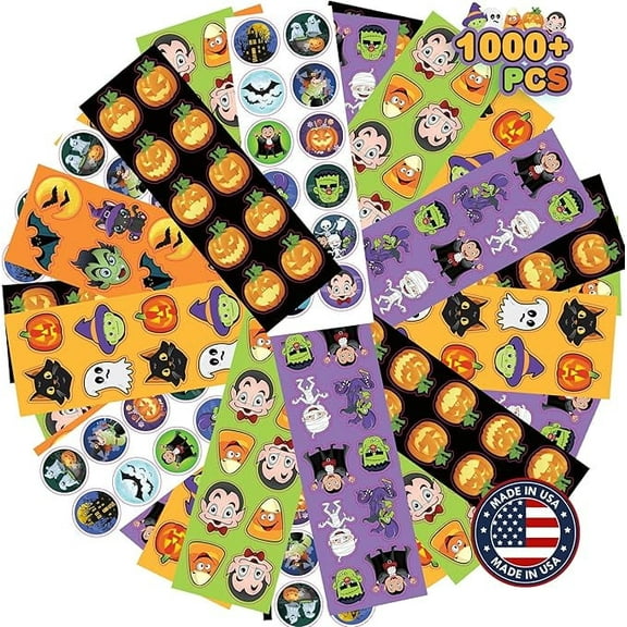 ArtCreativity Halloween Stickers Bulk – Assorted 1,000+ Stickers Halloween Party Favors & Classroom Crafts for Kids Ages 3+