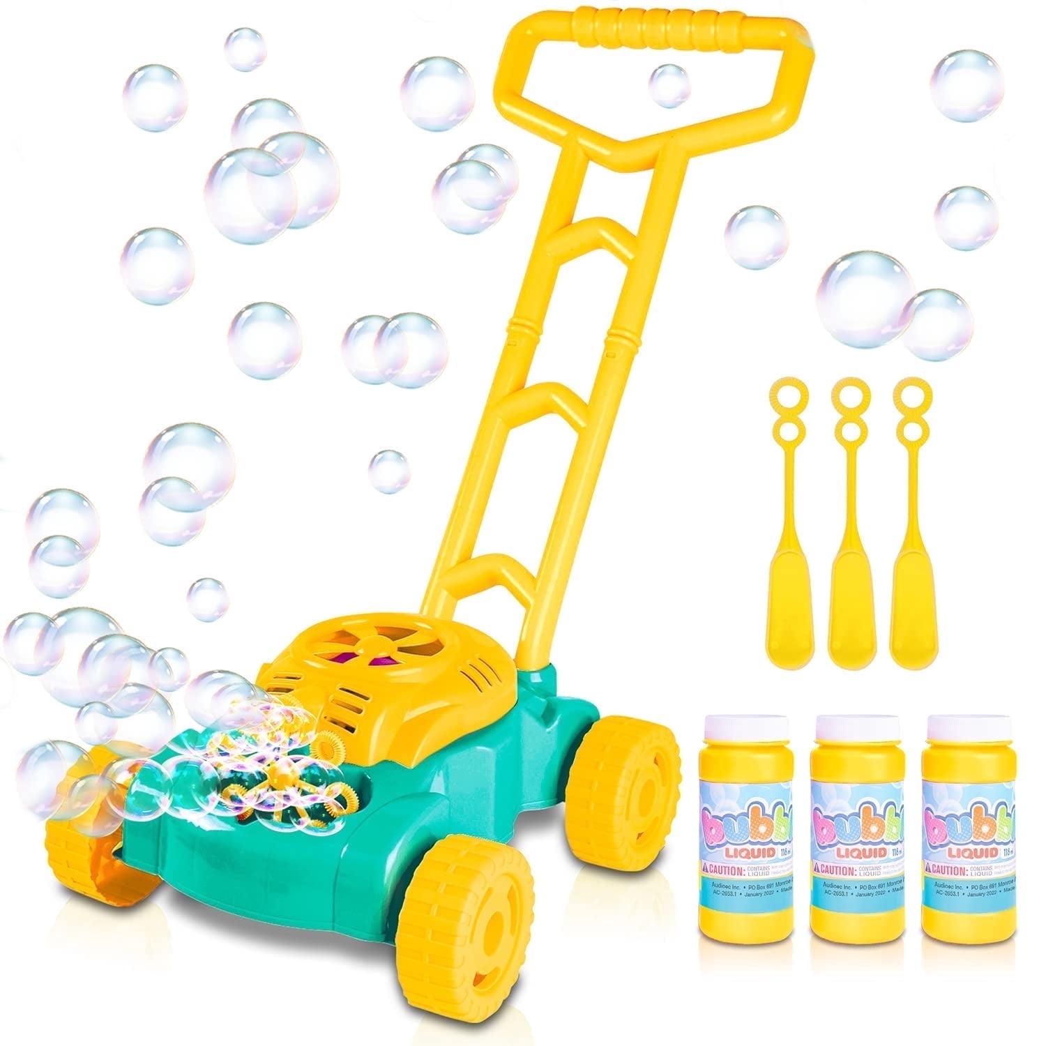 ArtCreativity Green Bubble Lawn Mower, Toddlers, Bubble Solution Included