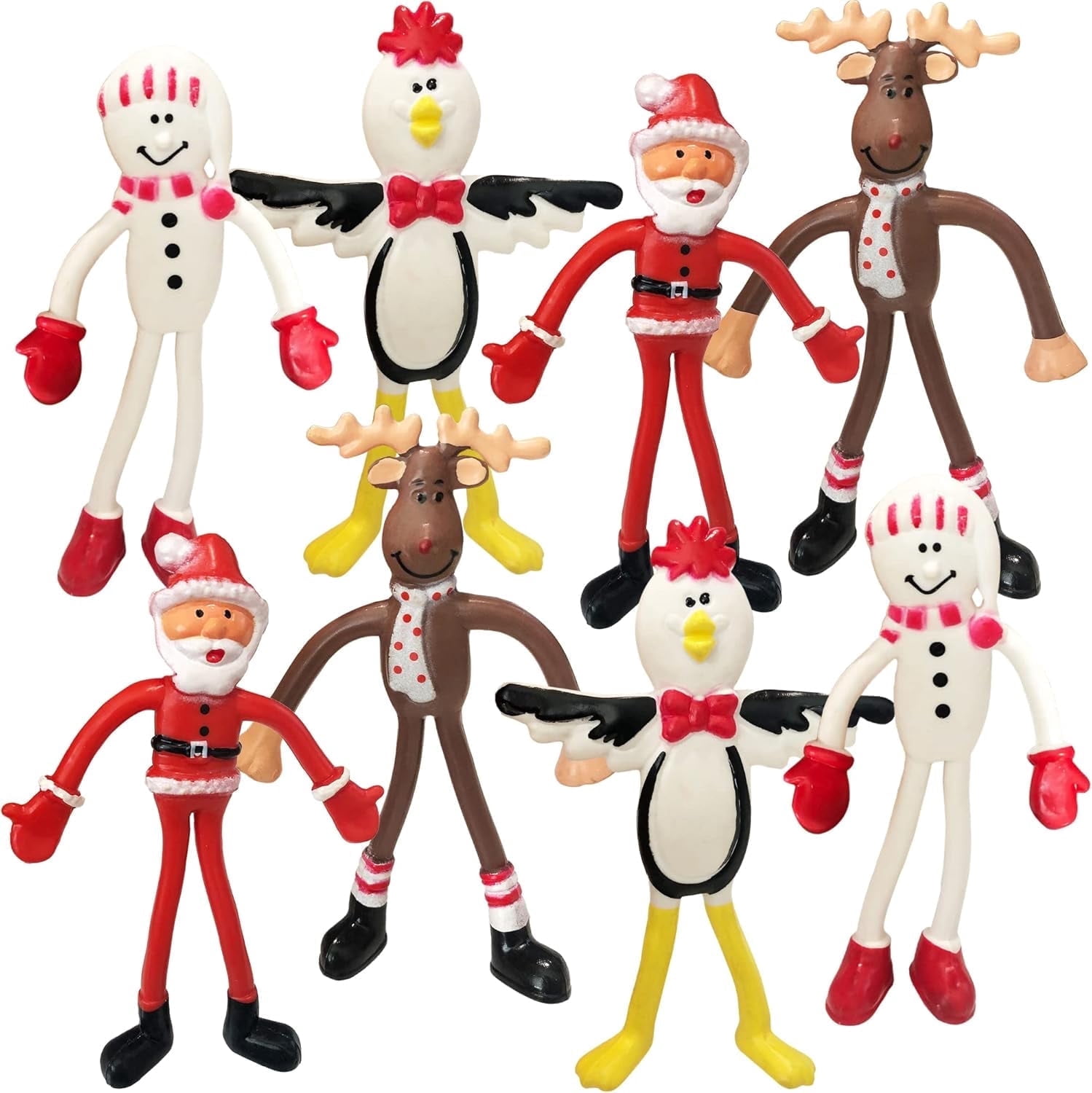 ArtCreativity Christmas Bendable Figurines, 12-Piece Fidget Toys for ...