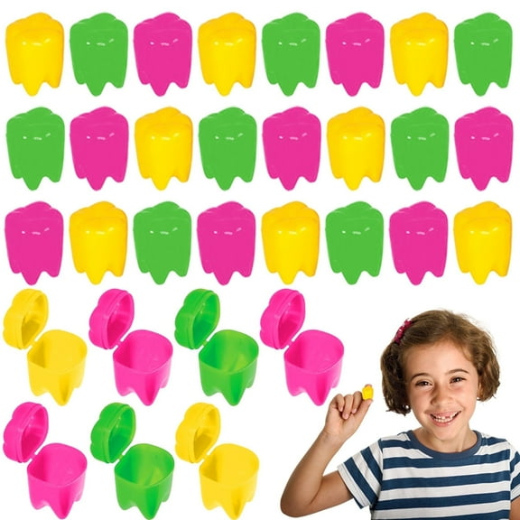 ArtCreativity Colorful Tooth Savers 72 Count Plastic Tooth Holders for Kids Ages 3+, Dentist Office Giveaways, Party Favors and Goodie Bag Fillers