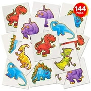 ArtCreativity Dinosaur Temporary Tattoos for Kids 3+ – 144 Non-Toxic Dino Stickers, Assorted Designs for Birthday Party Favors & Goodie Bags