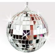 ArtCreativity 4" Silver Mirror Ceramic Disco Ball Ornament