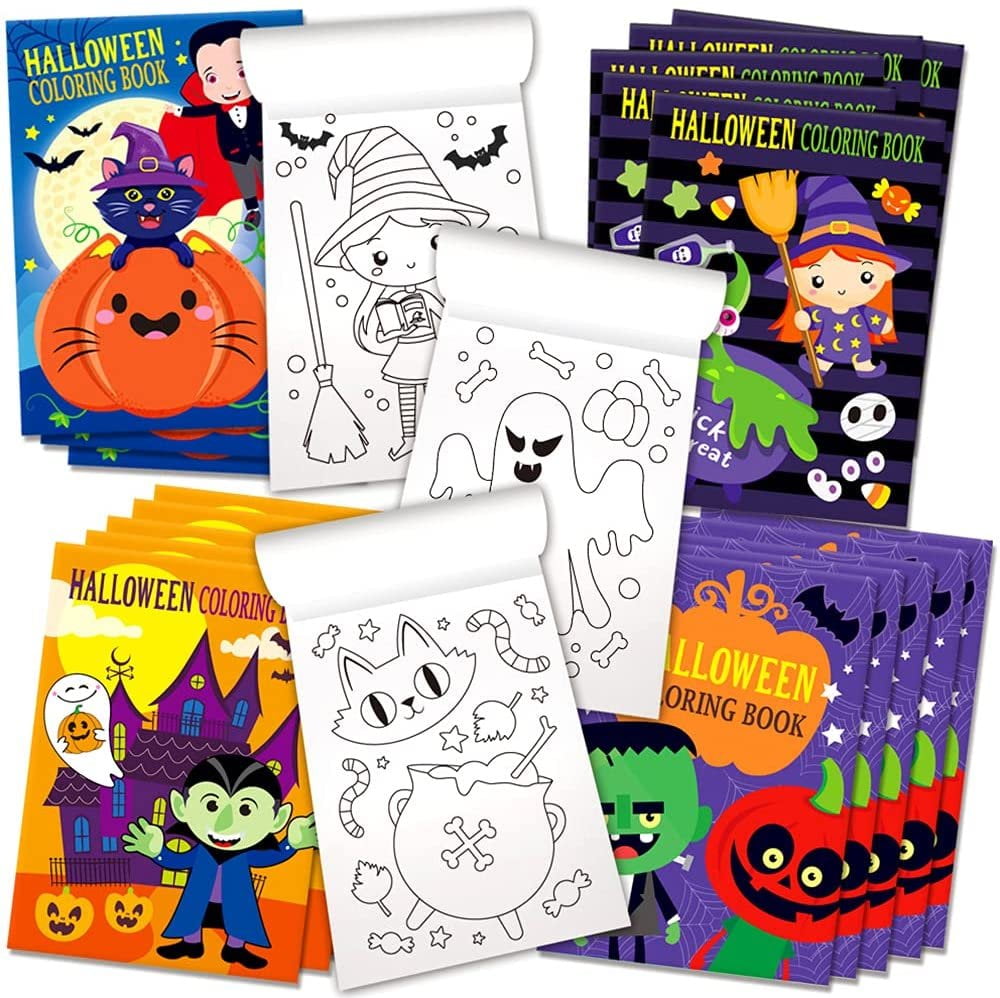 ArtCreativity Halloween Coloring Books for Kids, Pack of 20, 5 x 7 Mini Booklets, Fun Halloween Treats Prizes, Favor Bag Fillers, Birthday Party Supplies, Art Gifts for Boys and Girls