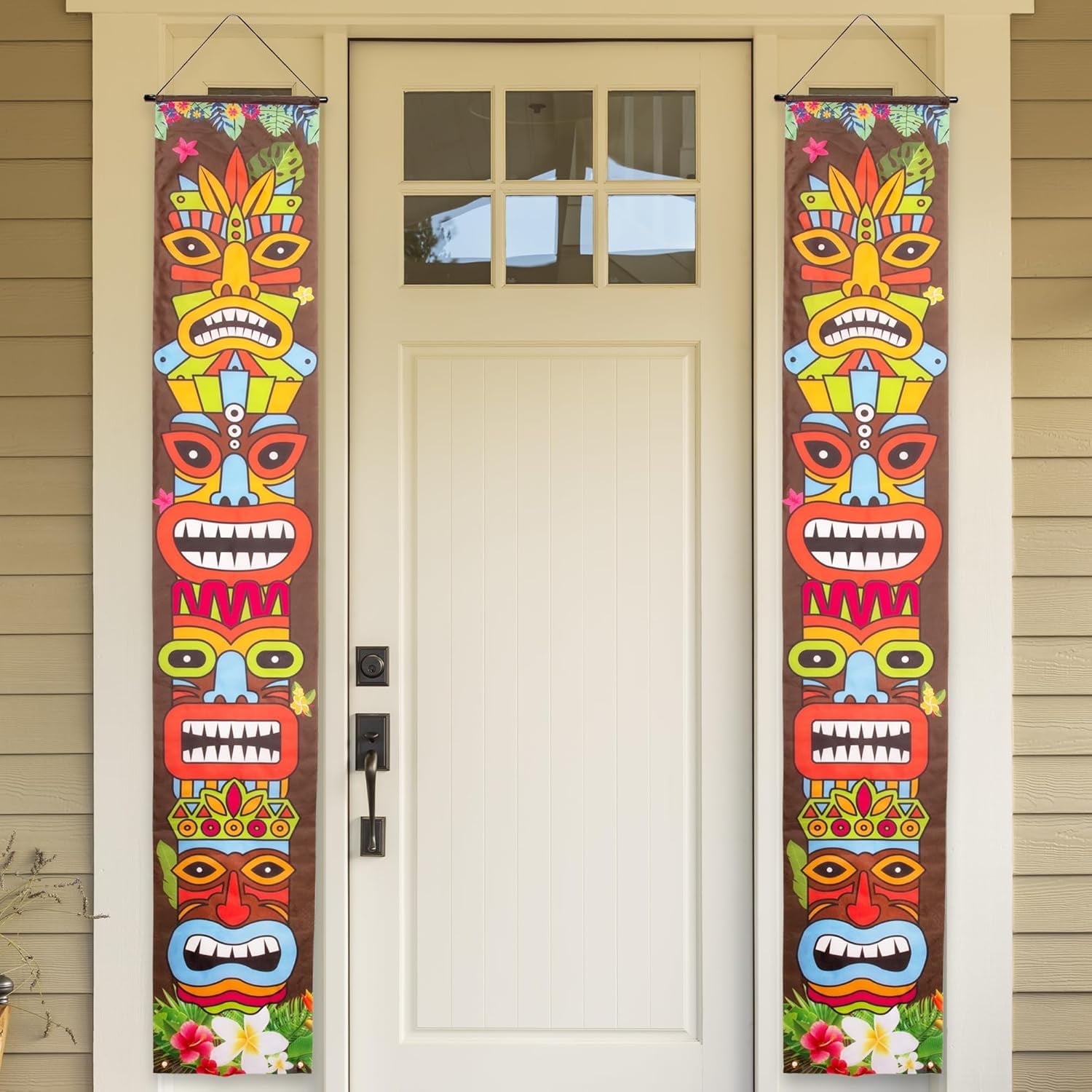 ArtCreativity Hawaiian Luau Party Decorations Set of 2 Tiki Banners 6 x 1 Ft Tropical Party Decor for Indoor & Outdoor Luaus