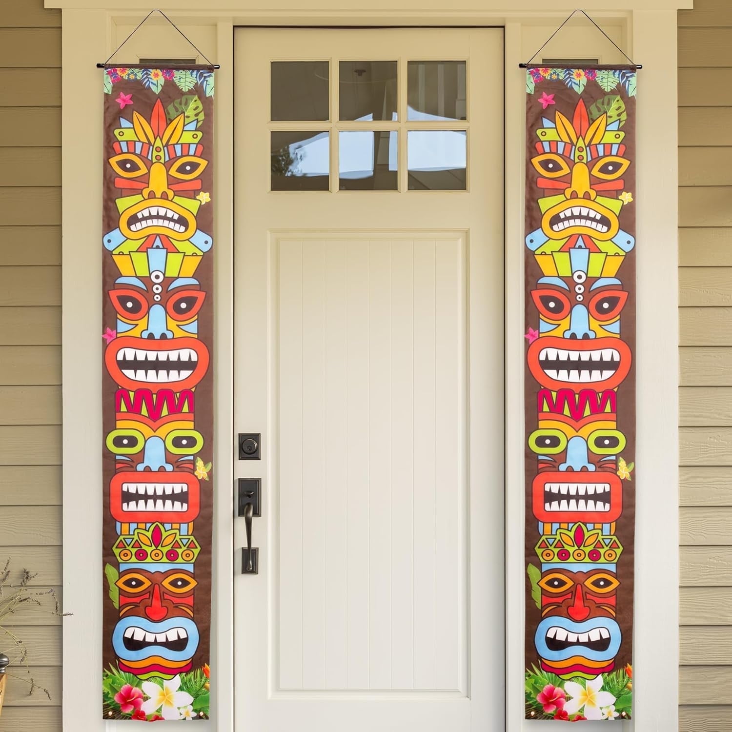 ArtCreativity Hawaiian Luau Party Decorations Set of 2 Tiki Banners 6 x 1 Ft Tropical Party Decor for Indoor & Outdoor
