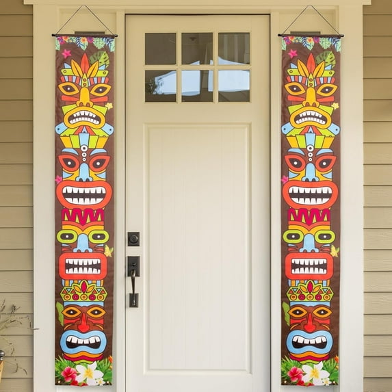 ArtCreativity Hawaiian Luau Party Decorations – Set of 2 Tiki Banners – 6 x 1 Ft Tropical Party Decor for Indoor & Outdoor