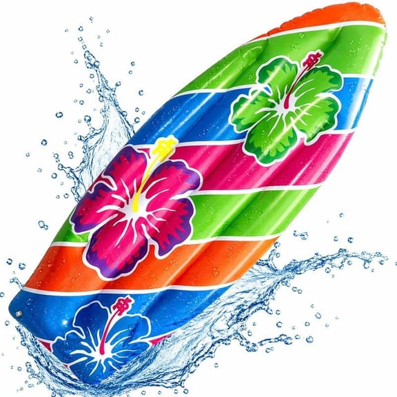 ArtCreativity 34 Inch Inflatable Luau Surfboard, Pool and Beach Party Toy