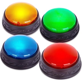 ArtCreativity Light up Answer Buzzers Collectible Set of 4, Game Show Trivia Buttons with Unique Sounds for Classroom and Family Game Night