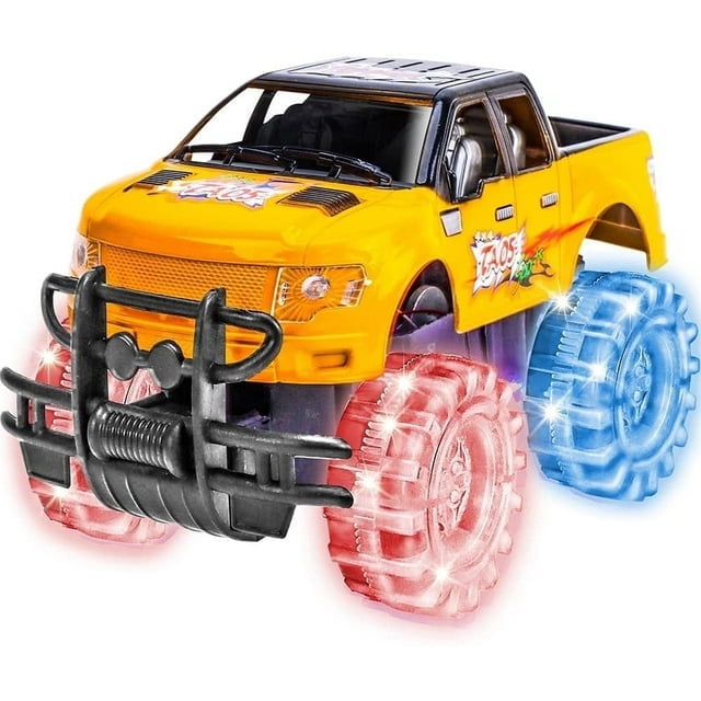 ArtCreativity 8in Light-Up Monster Truck Toy, Yellow LED
