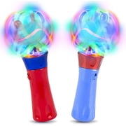 ArtCreativity Light-Up Orbiter Spinning Wands, Set of 2 LED Spin Toys for Kids, Birthday Gift & Party Favor