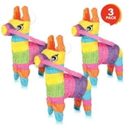 ArtCreativity Mini Donkey Paper Piñatas – Colorful Birthday Piñata Fiesta Decorations, Set of 3
