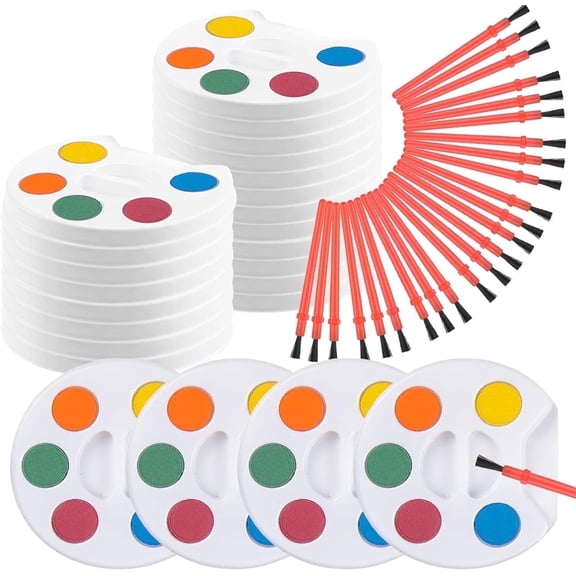 ArtCreativity Watercolor Paint Set, Mini, Includes Brush, 24 Count, Kids Ages 3