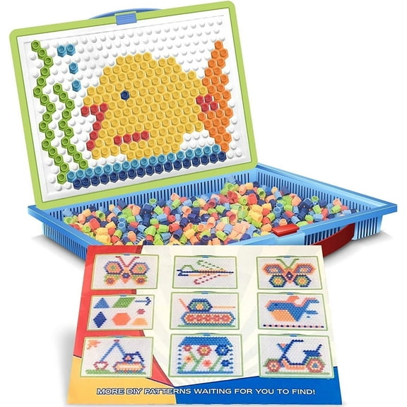 ArtCreativity Mushroom Peg Puzzle for Kids Ages 3-8 10 Challenge Brain Teaser, Fine Motor Skill Toy, Educational Puzzle Game for Children