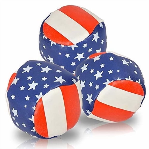 ArtCreativity Juggling Ball Set for Beginners – Soft Fabric 3‑Piece Patriotic Balls Red, White & Blue for Kids & Adults, Easy Catch, Skill Play